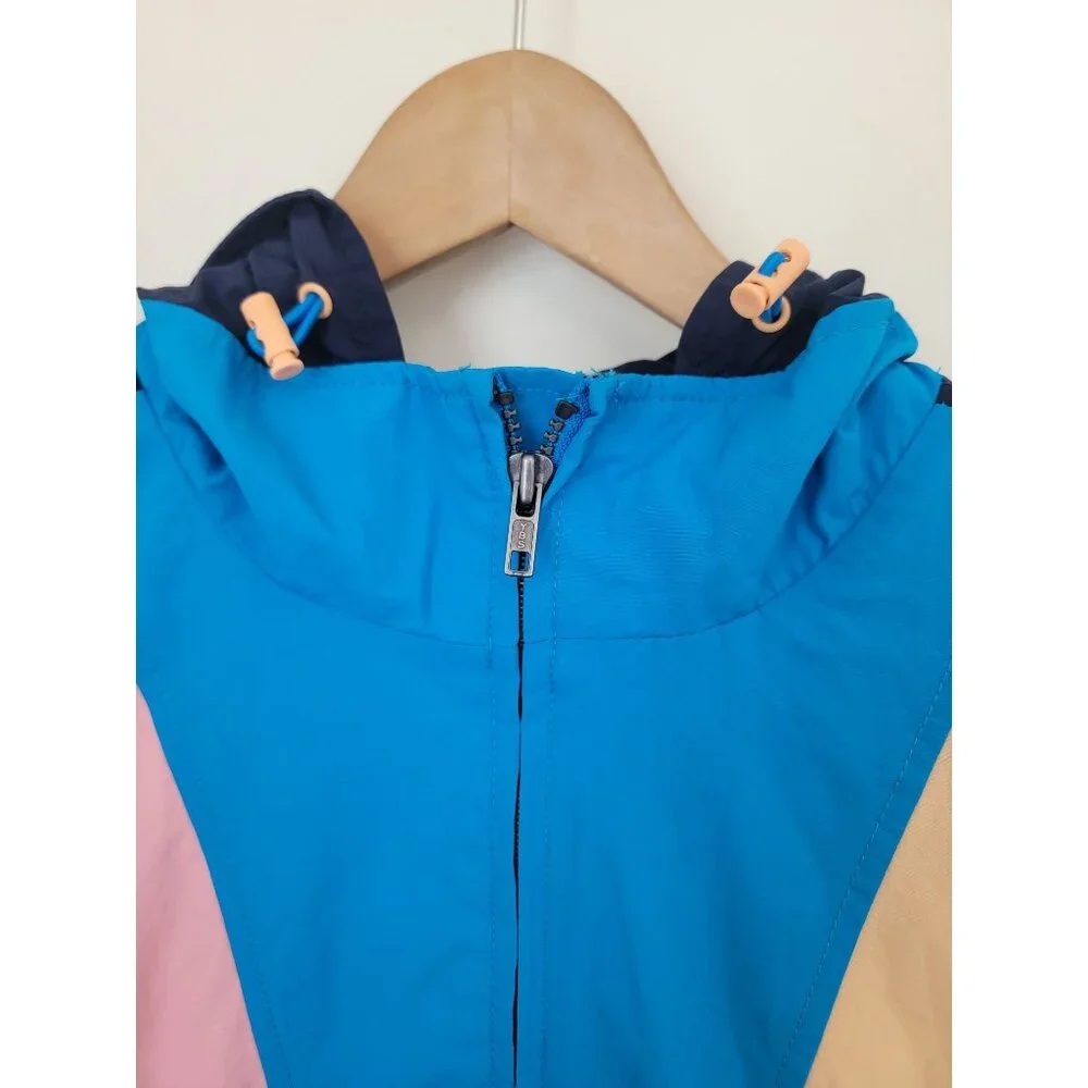 Vintage CLUB ROOM Colorblock Hooded Windbreaker Jacket Anorak Unisex Sz M - Picture 3 of 10